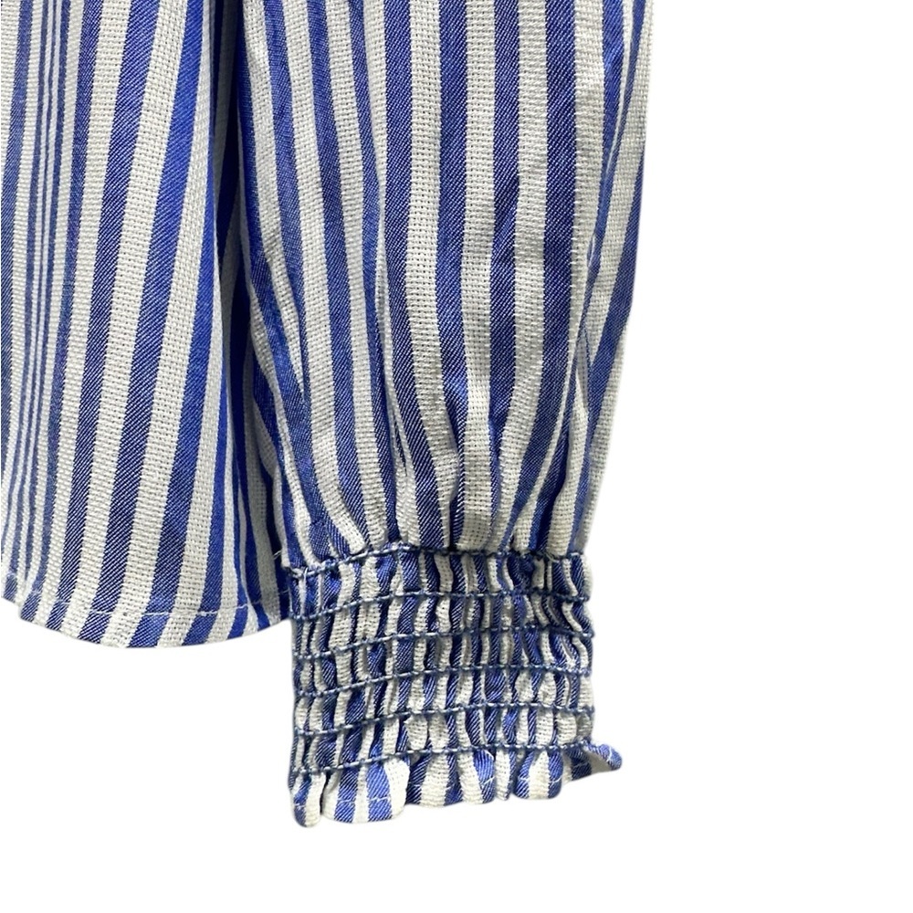 NWT Max Studio Blue and White Striped Casual Button Down Shirt - Picture 6 of 6